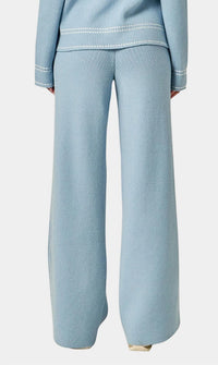 2.7 AUGUST APPAREL Max Stitch Knit Long Pants in blue - women's pants - alternate view