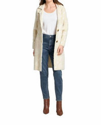 Apny - Neutral Tone On Tone Print Cozy Long Cardigan Coat