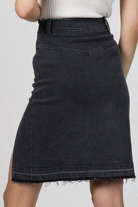 STRETCH DENIM SLIT SKIRT
