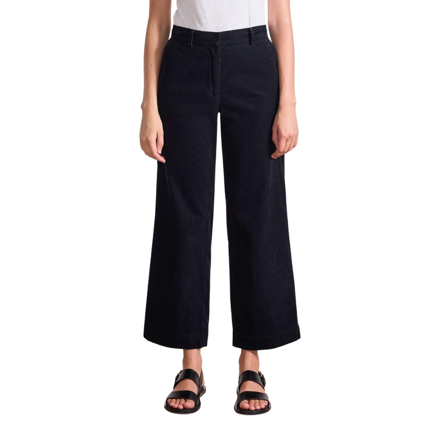 APIECE APART Sadie Corduroy Trouser in midnight 1 - women's pants - alternate view