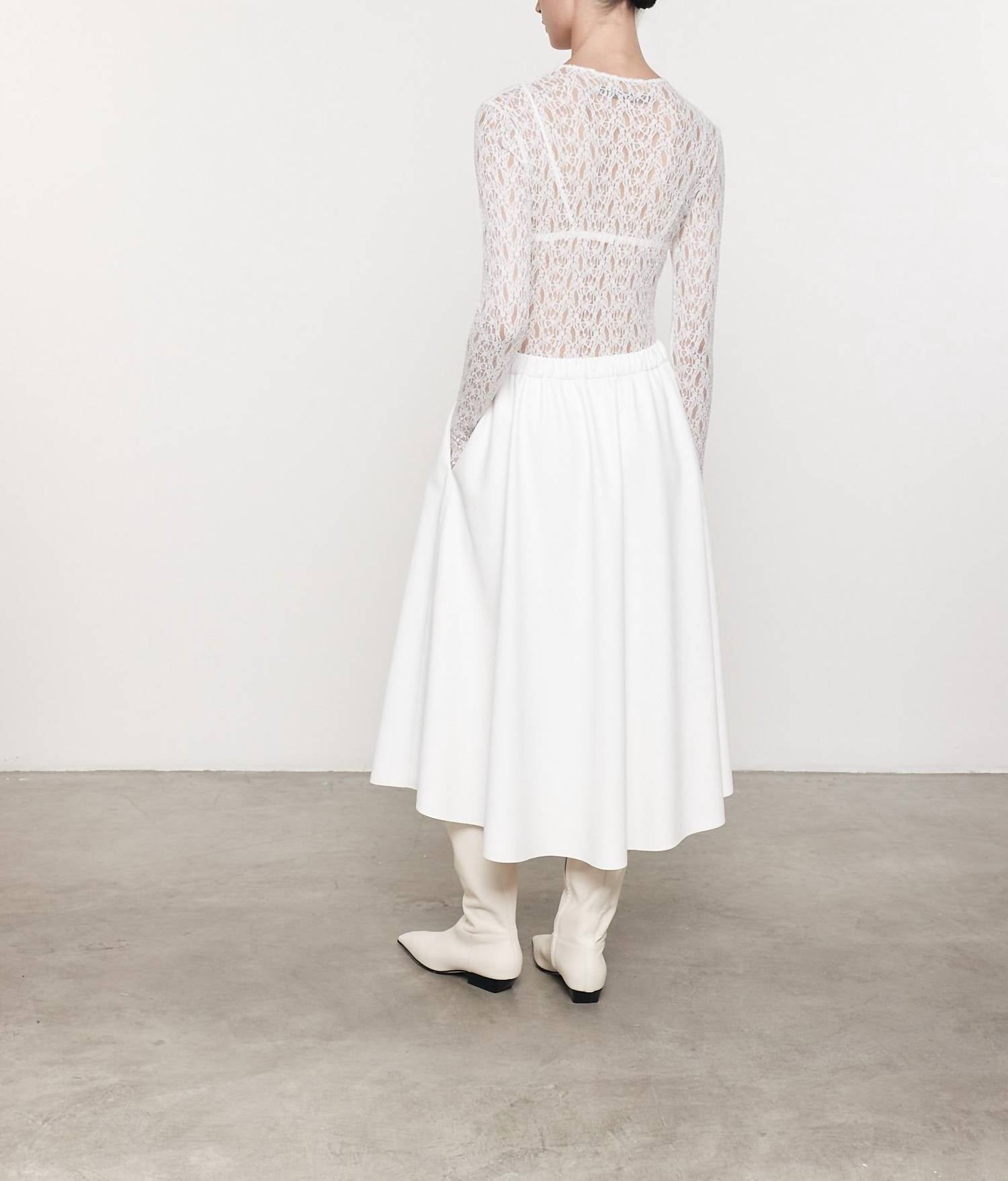 Enza Costa - LACE LONG SLEEVE CREW TOP