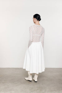 Enza Costa - LACE LONG SLEEVE CREW TOP