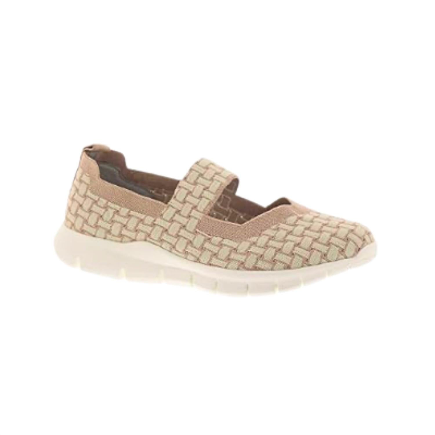 BERNIE MEV Women's Charm Weave Slip-on in blush nude cream - women's flats