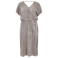 Plisse V Neck Dress