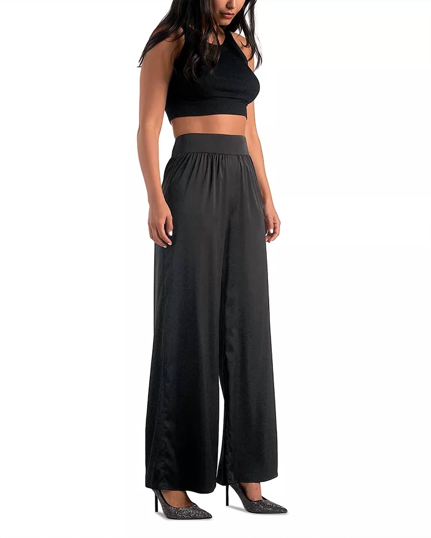 ELAN Daniella Wide Leg Pants in black - women's pants - detail view