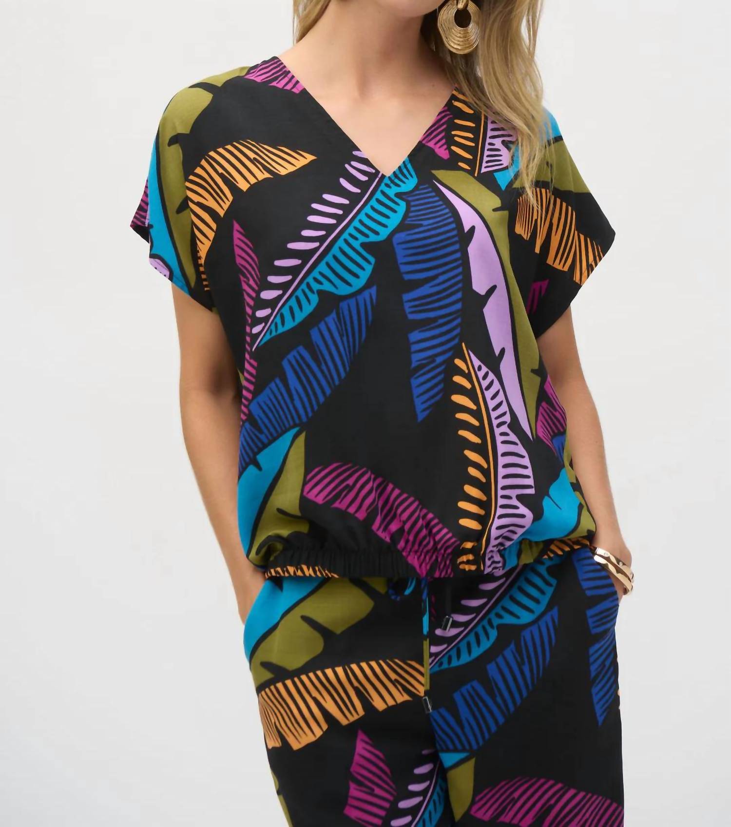 Joseph Ribkoff - Tropical Print Boxy Top