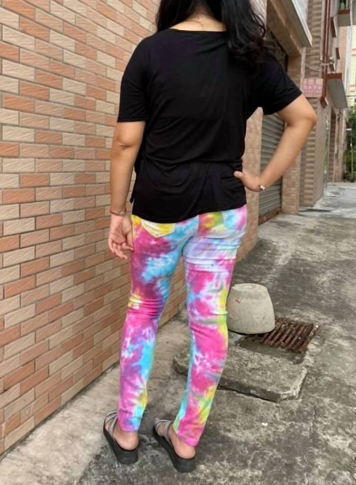 Shirley Stone - Tie Dye Distressed Skinny Jeans
