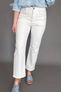 Risen - Tummy Control Elastic Band High Rise Straight Jeans