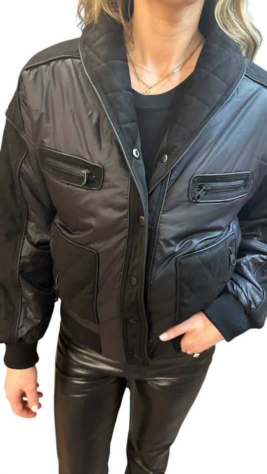 Central Park West - Aubrey Mixed Media Puffer Jacket