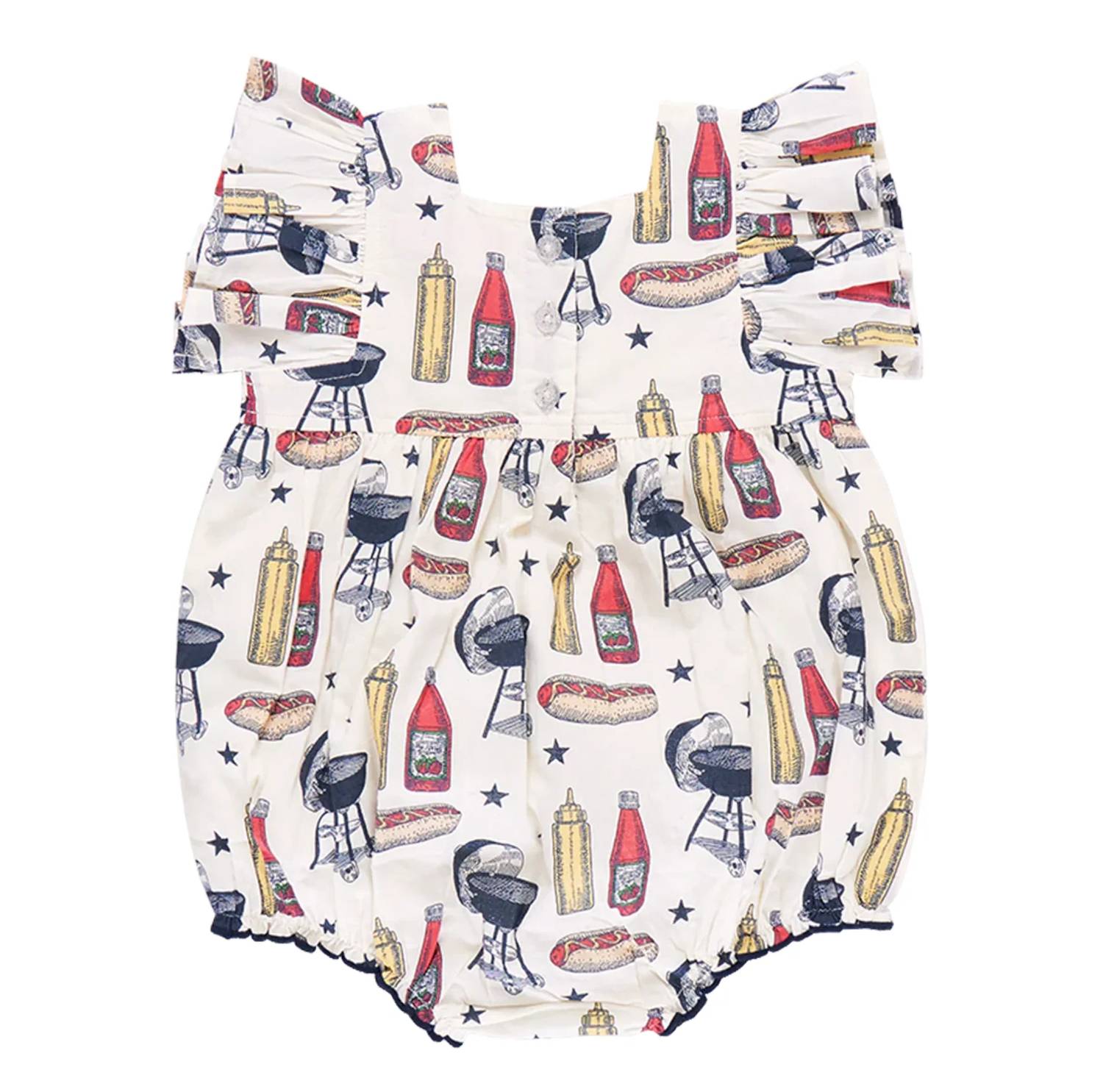 Pink Chicken - Kid's Grilling Out Elsie Bubble Onesies