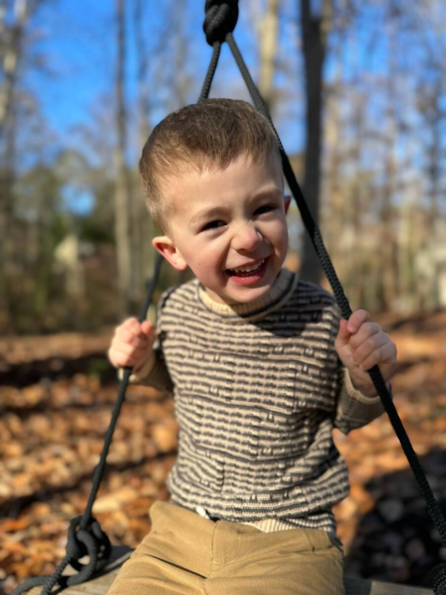 ME & HENRY Kid's Textured Brian Long Sleeve Sweater in charcoal - kids' sweater