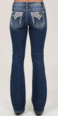Miss Me - Women's Star Mid-rise Boot Cut Jeans