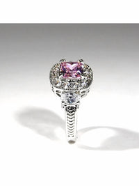 FAIRE Cubic Zirconia & Crystal Ring in pink - women's jewelry - detail view