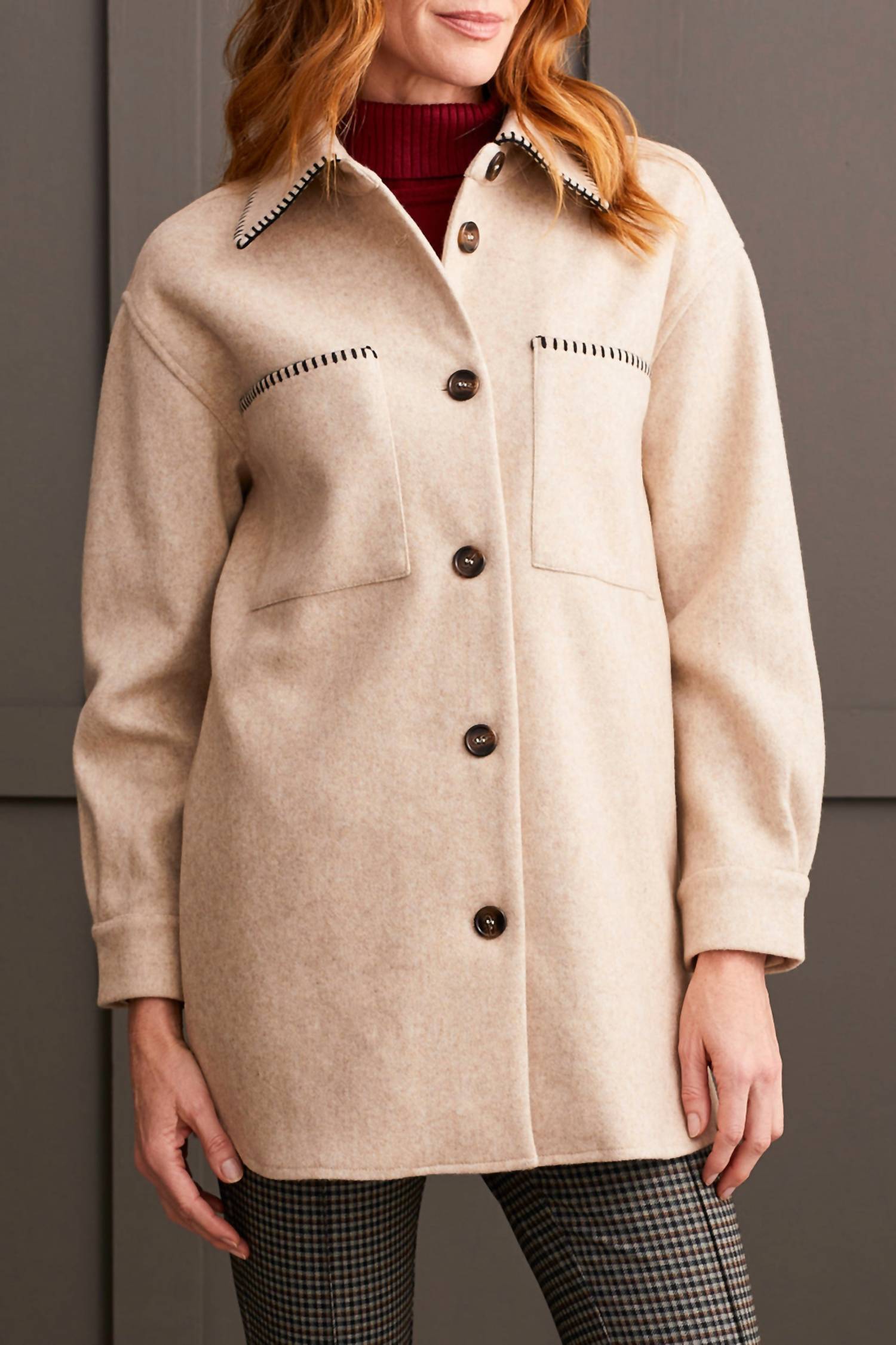 Tribal - Long Sleeve Button Front Coat