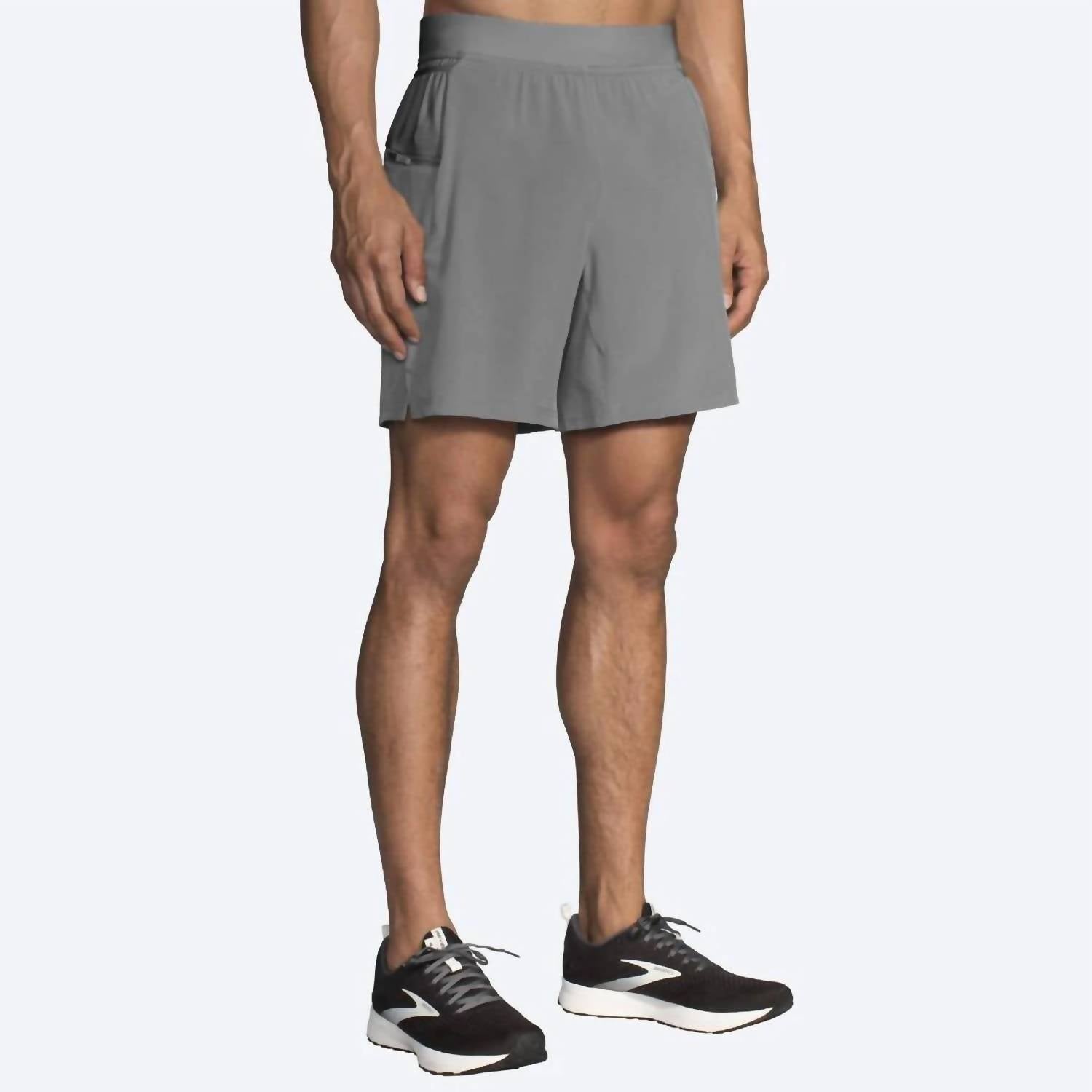 BROOKS Men's Sherpa 7" Athletic Shorts in steel - men's shorts