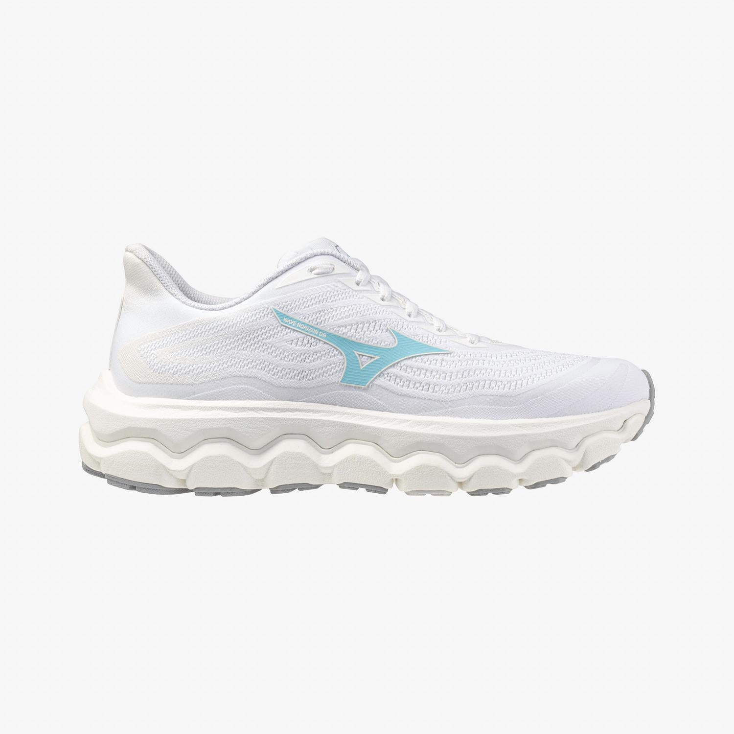 MIZUNO Women's Wave Horizon 8 Shoe in white tanager turquoise - women's shoe