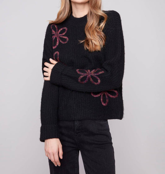 Charlie B - Embroidered Flowers Sweater