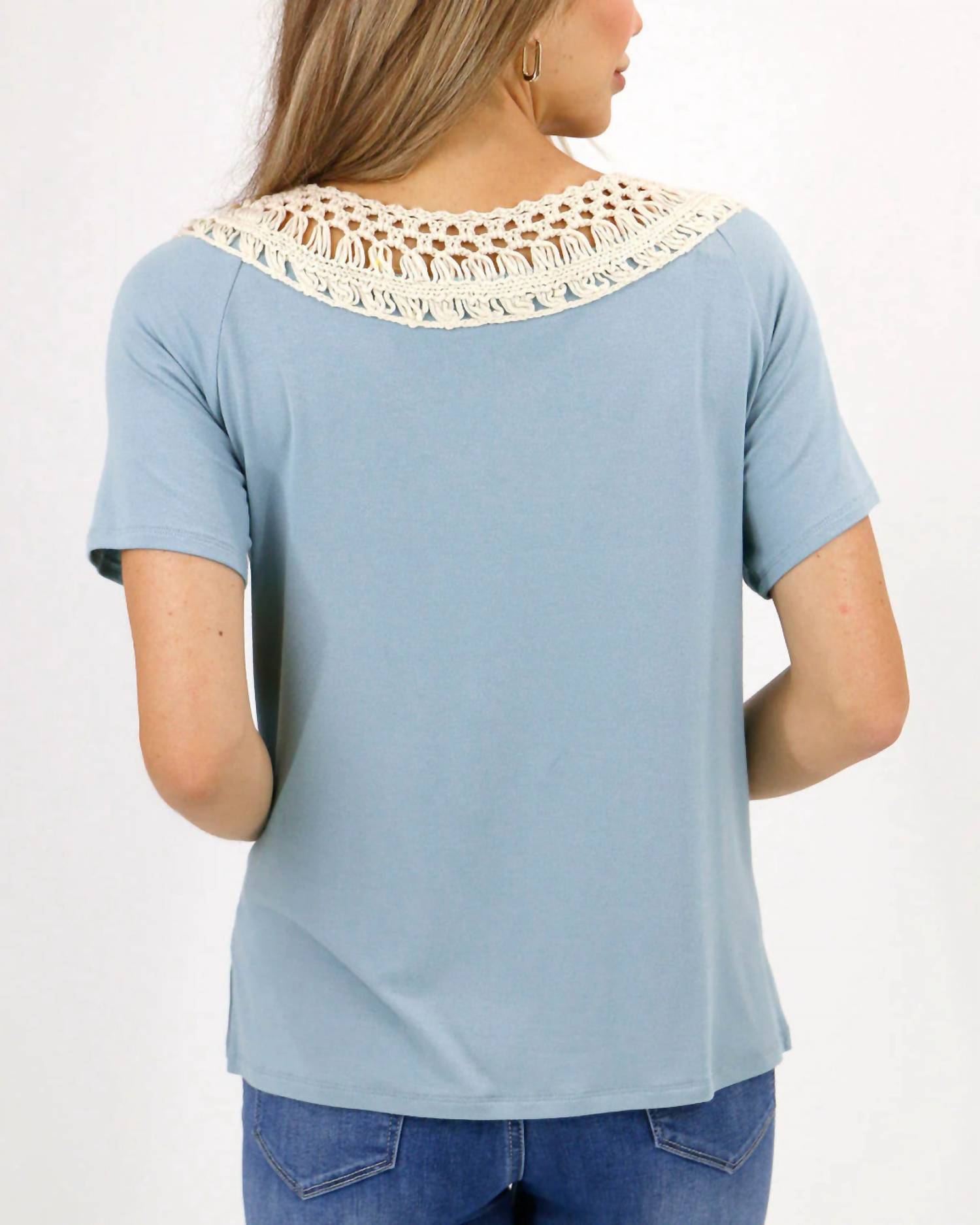 Grace And Lace - Calia Crochet Short Sleeve Top