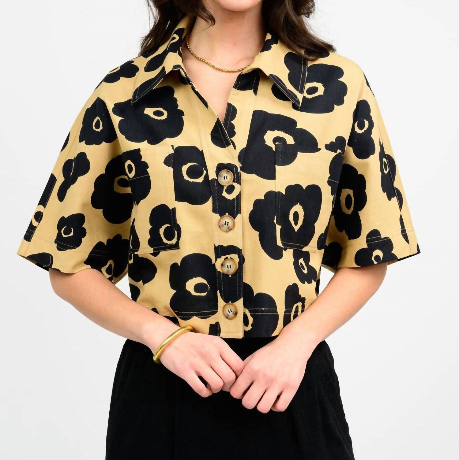 Ivy Jane - Crop Flower Shirt Jacket