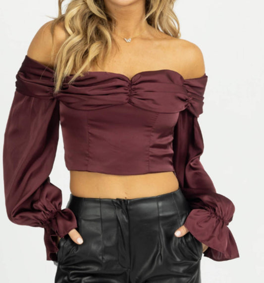 SATIN OFF SHOULDER BLOUSE