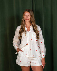 Day + Moon - Star Embroidered Button Down Oversized Shirt