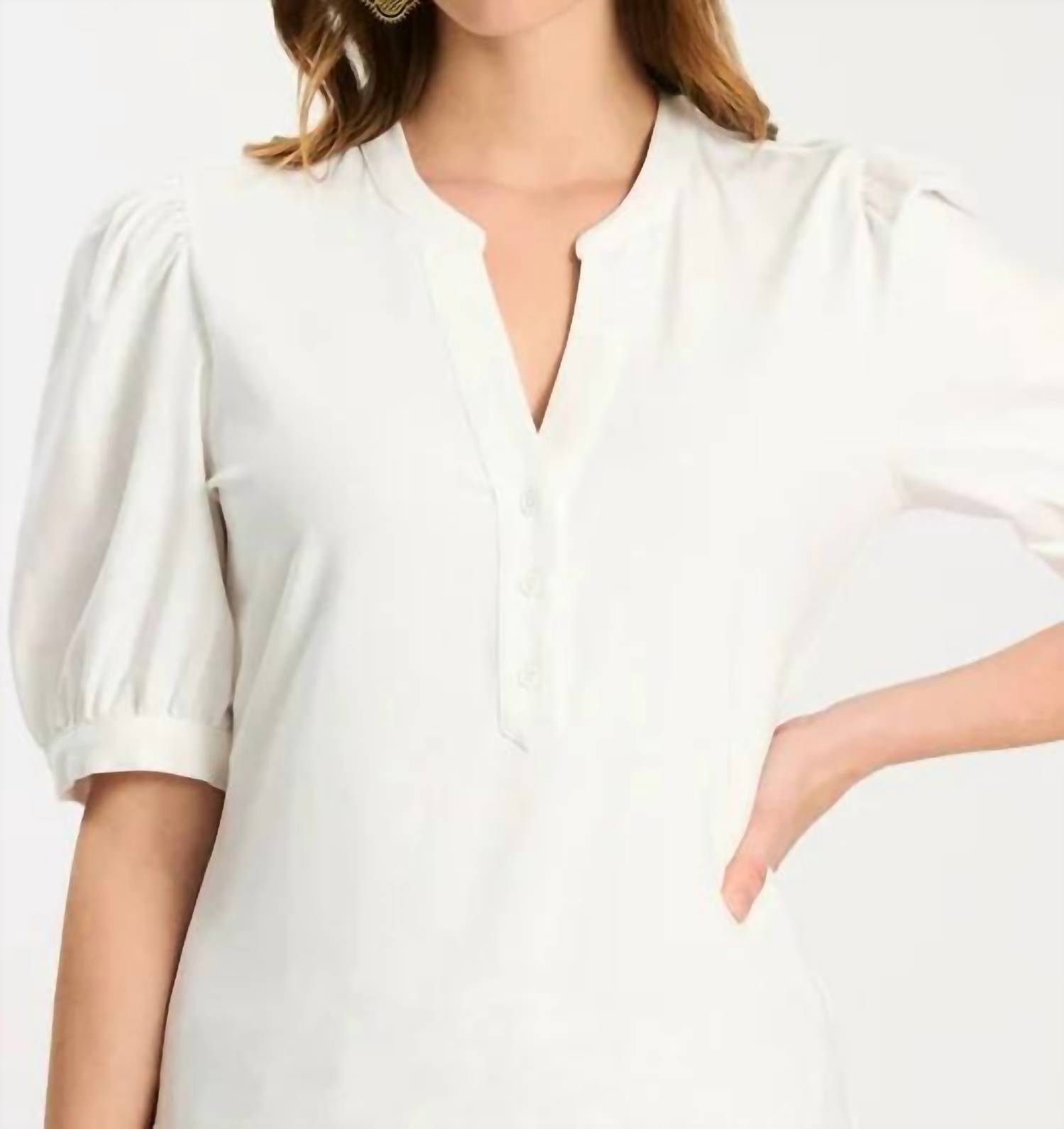 Tyler Boe - Paulina Cotton Quarter Placket Top