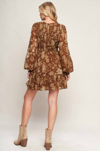Flying Tomato - Golden Meadow Smocked Mini Dress