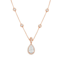 Diana M Jewels - Women's Pear & Round Lab-Grown Diamond Pendant Necklace (10.00 Ct) - Bold