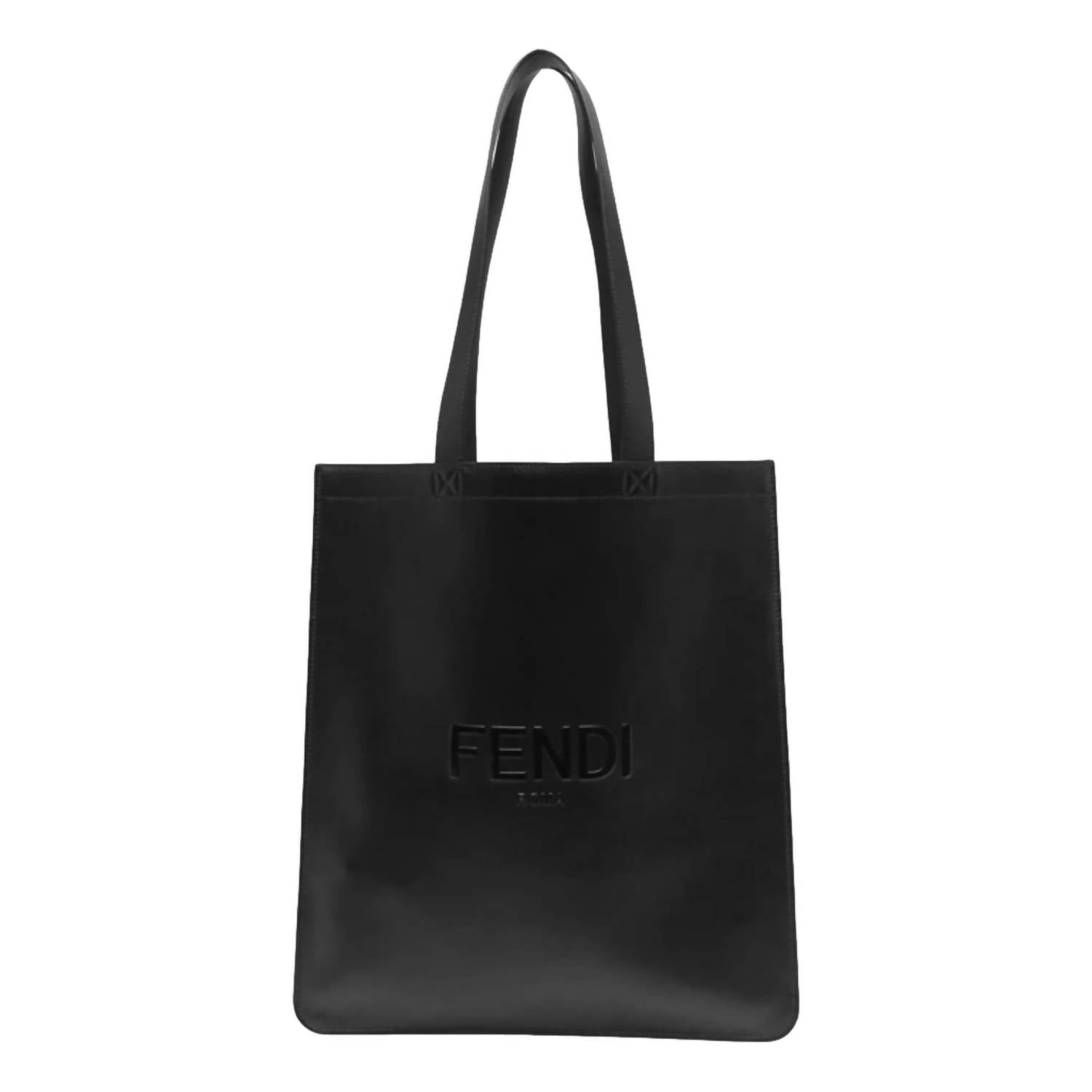 Fendi - Roma Embossed Logo Calf Leather Large Shopping Tote Bag
