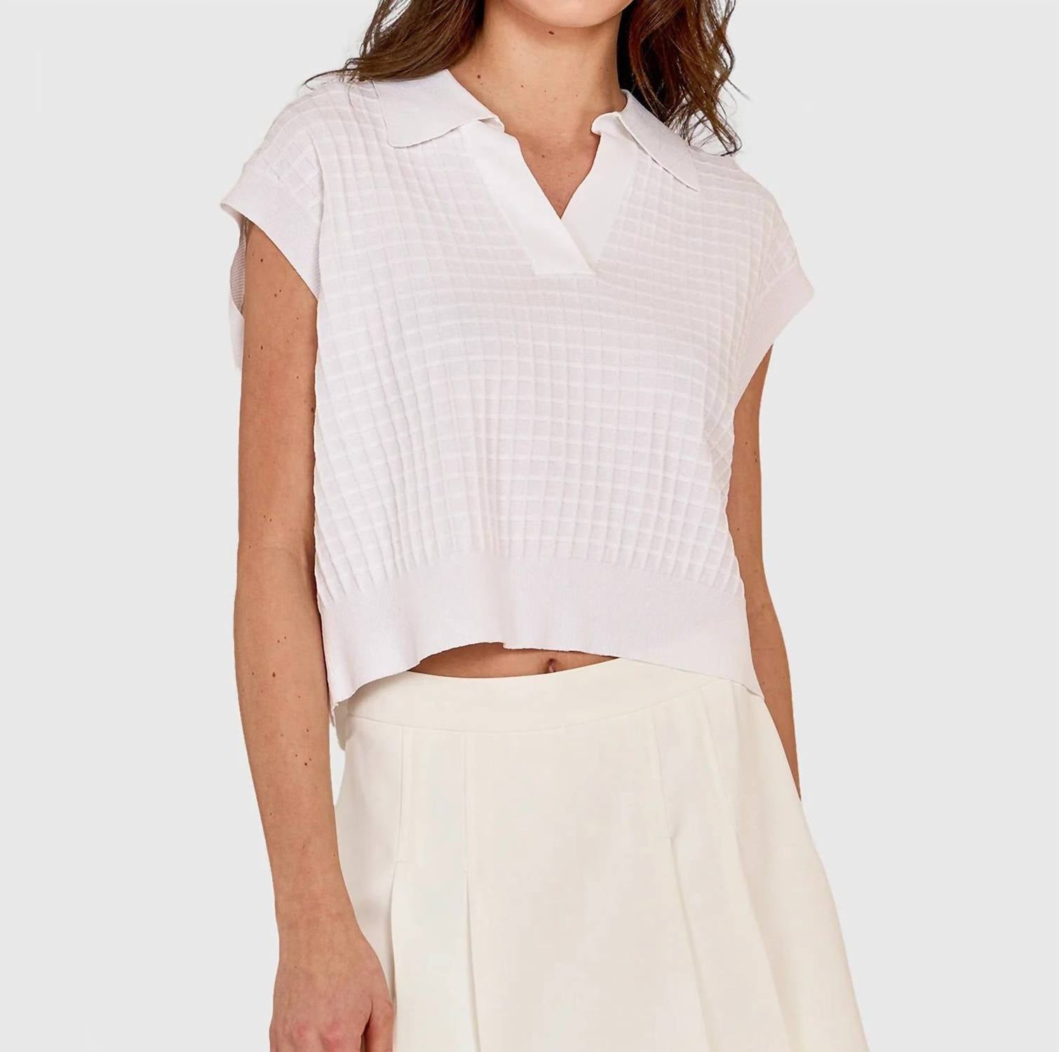 Autumn Cashmere - Women's Grid Stitch Top