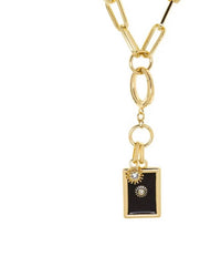 Marlyn Schiff - Rectangle Drop Charm Necklace