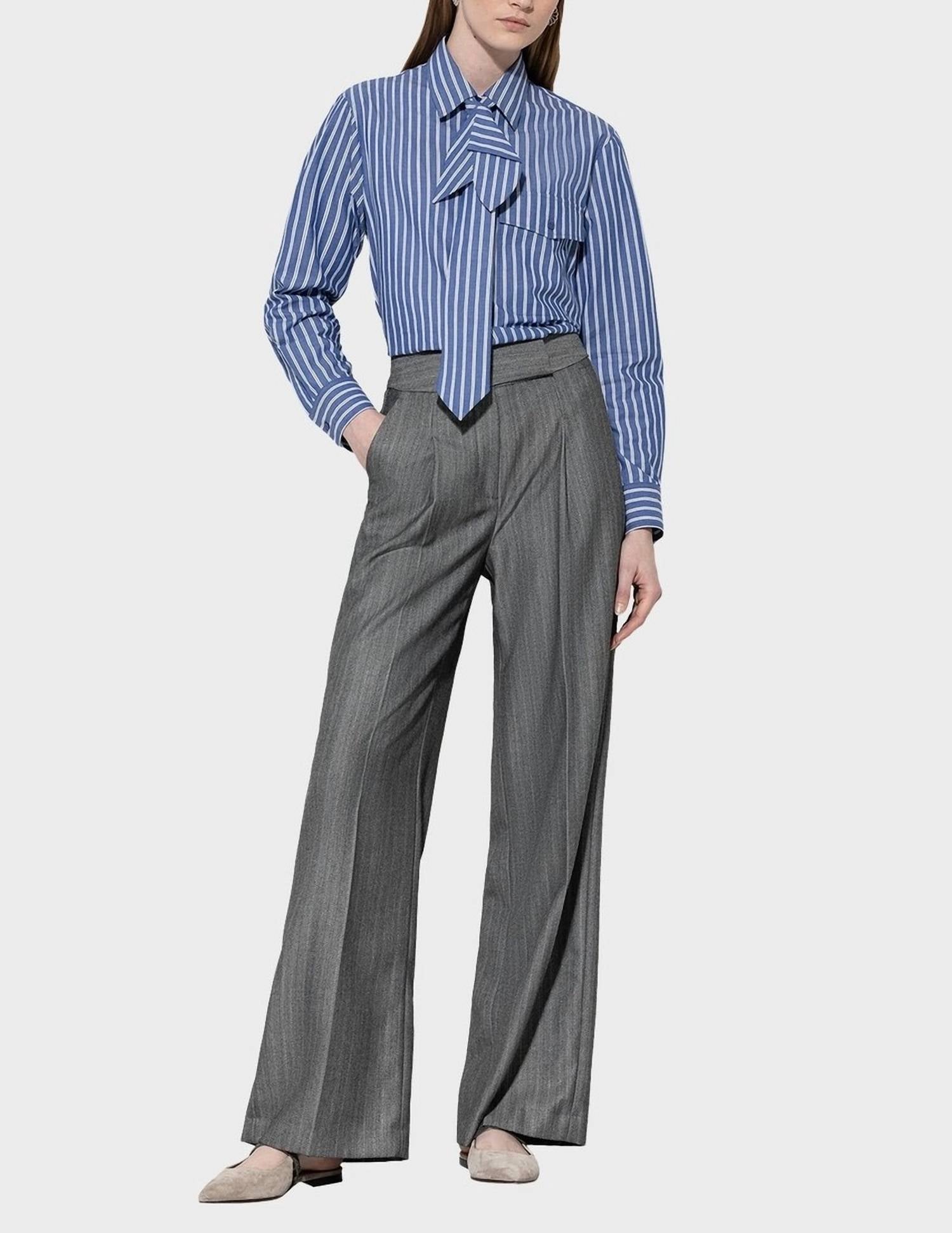 Luisa Cerano - Herringbone Wide-leg Pants
