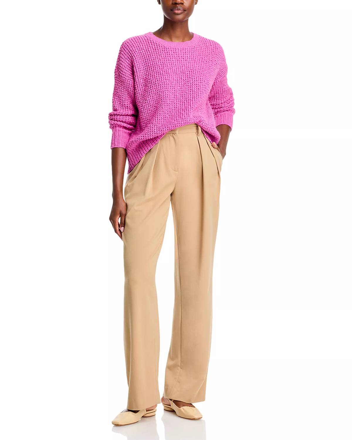 Eileen Fisher - Crewneck Knit Pullover Cotton Sweater
