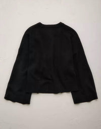 AE77 Women’s Cashmere Boxy Sweater in black - women's sweater - view 5