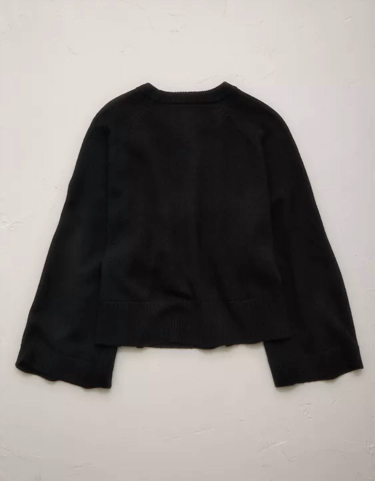 AE77 Women’s Cashmere Boxy Sweater in black - women's sweater - view 5