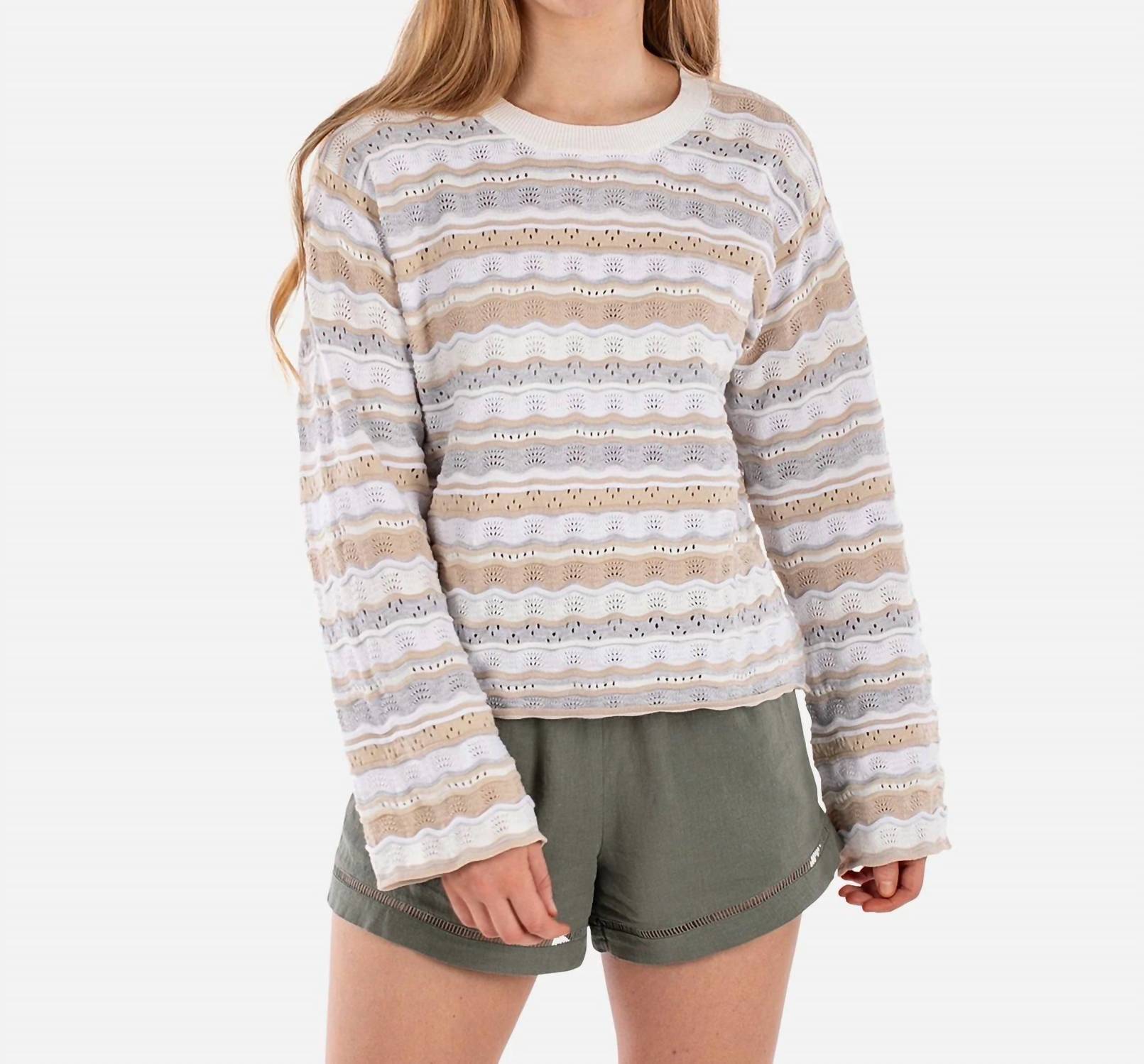Jetty Lockwood Pointelle Sweater in neutral - women's sweater