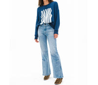 ASKK NY Damn Dolman Sleeve Oversized Sweatshirt in navy - women's top
