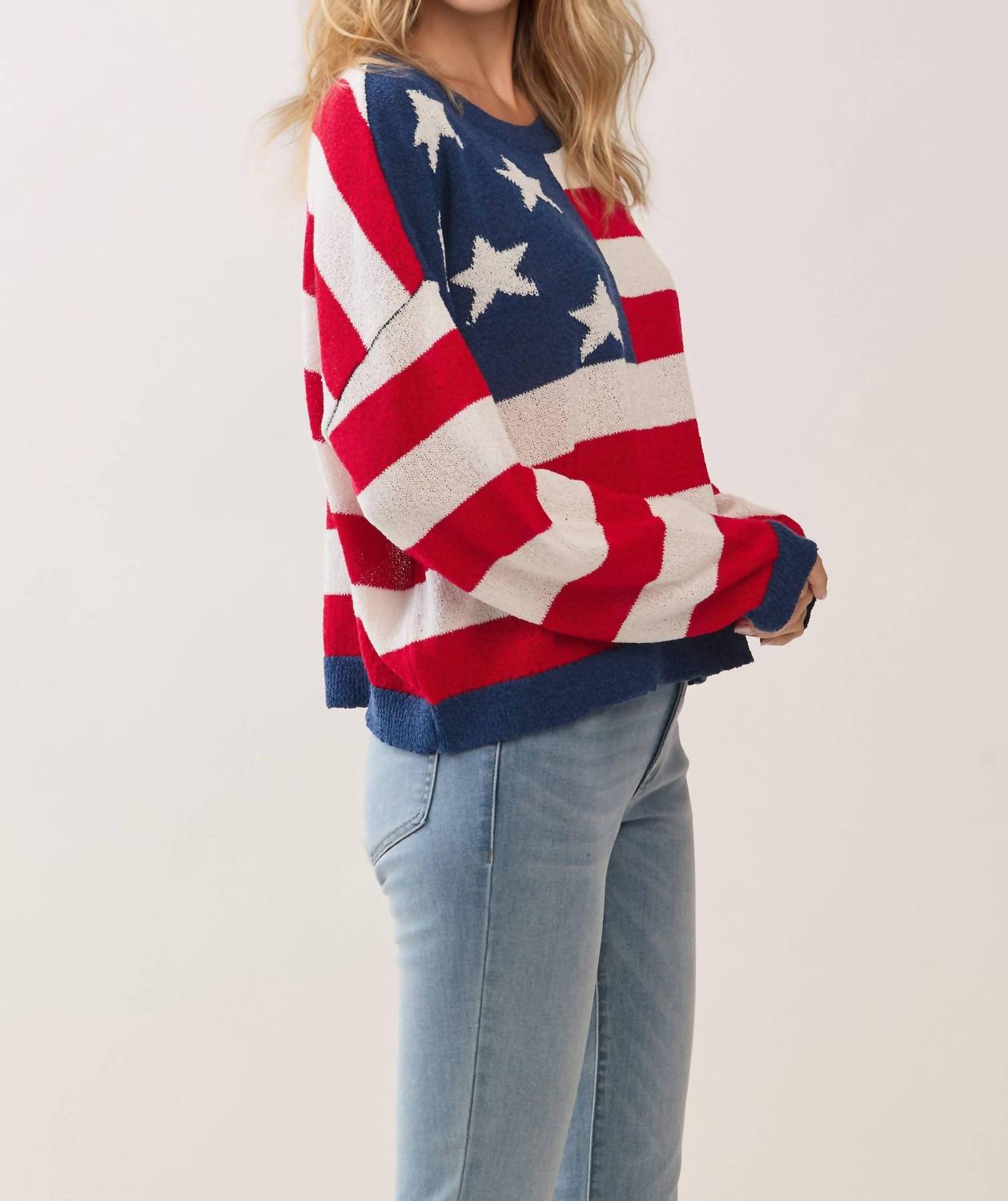 Tcec - American Flag Pattern Knit Pullover Sweater