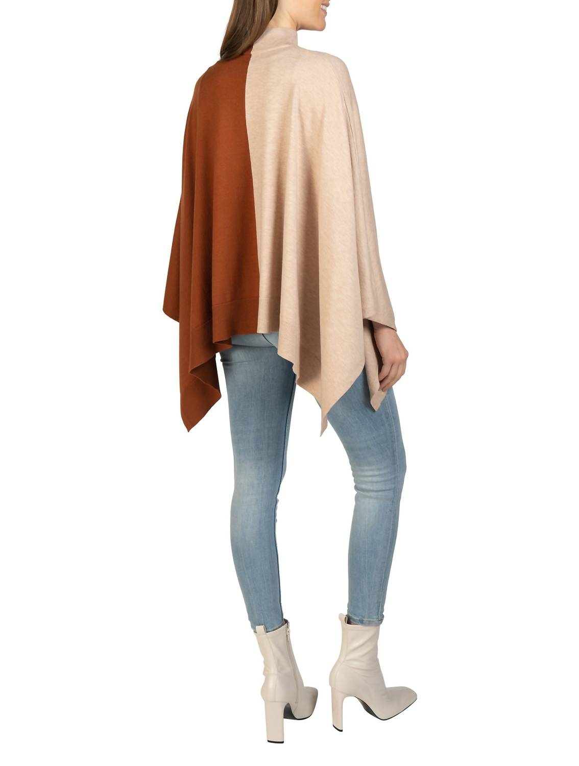 Love Token - Two-toned Mock Neck Poncho