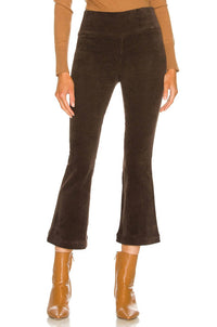 SPRWMN Crop Flare Corduroy Pant in dark chocolate - women's pants