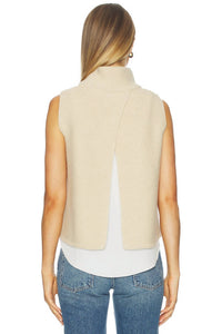 Brochu Walker Aimee Looker Pullover Top in bisque melange with white - women's jacket - detail view
