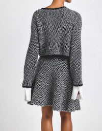 Derek Lam 10 Crosby Imogen Herringbone Knit Mini Skirt in ivory black - women's skirt - alternate view