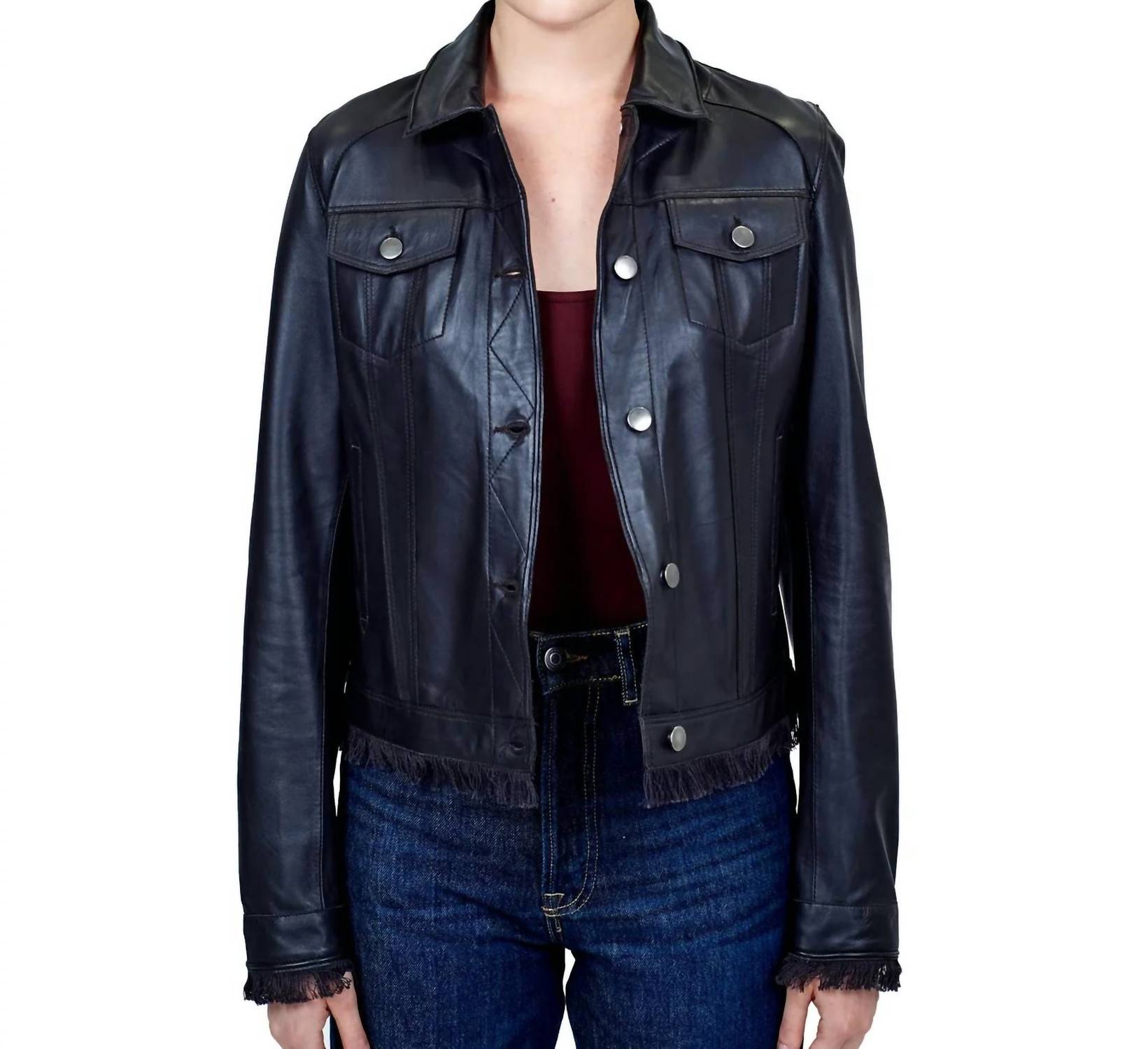 Jakett - Alexa Cropped Leather Jacket