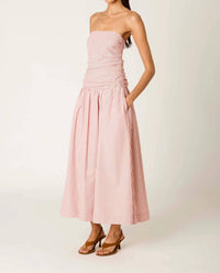 NIA Mulholland Strapless Dress in wine - women's dress - alternate view