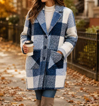 Charlie B - Plaid Bouclé Knit Tailored Coat