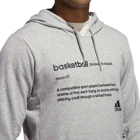 adidas Men's Definition Long Sleeve Basketball Hoodie in medium gray heather - men's shirt - view 5