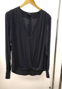 Bobi - Pleated Surplice Cross Over Blouse