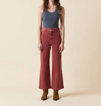 Le Jean Virginia Wide Leg Ankle Jeans in sandwashed spiced - women's pants