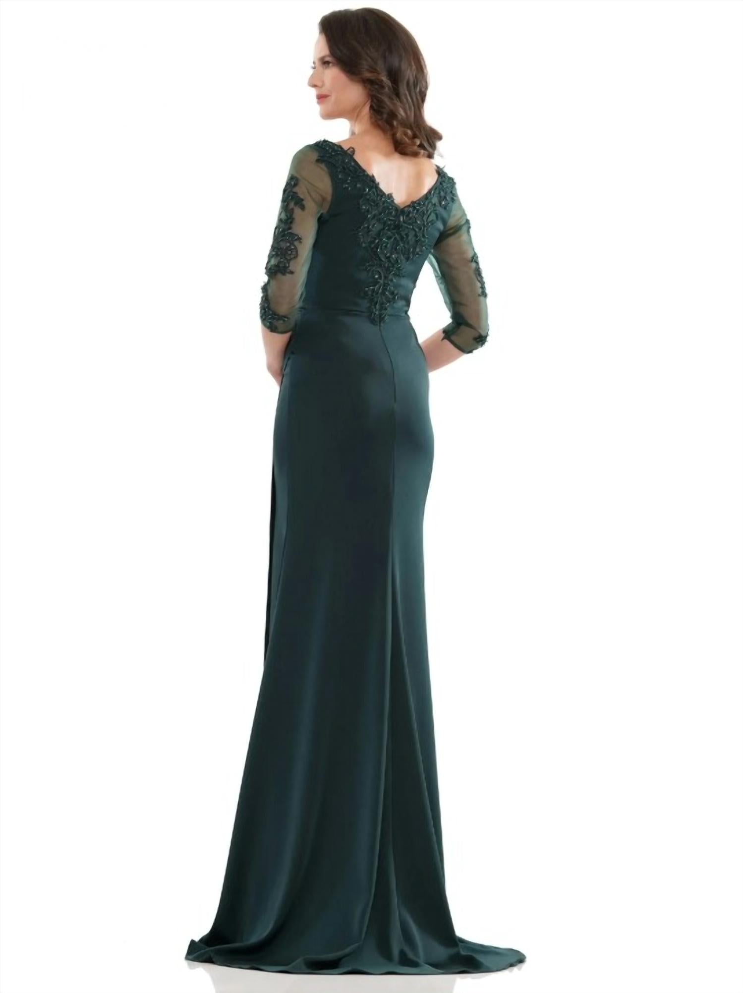 Marsoni By Colors - Mesh Long Sleeve Evening Gown