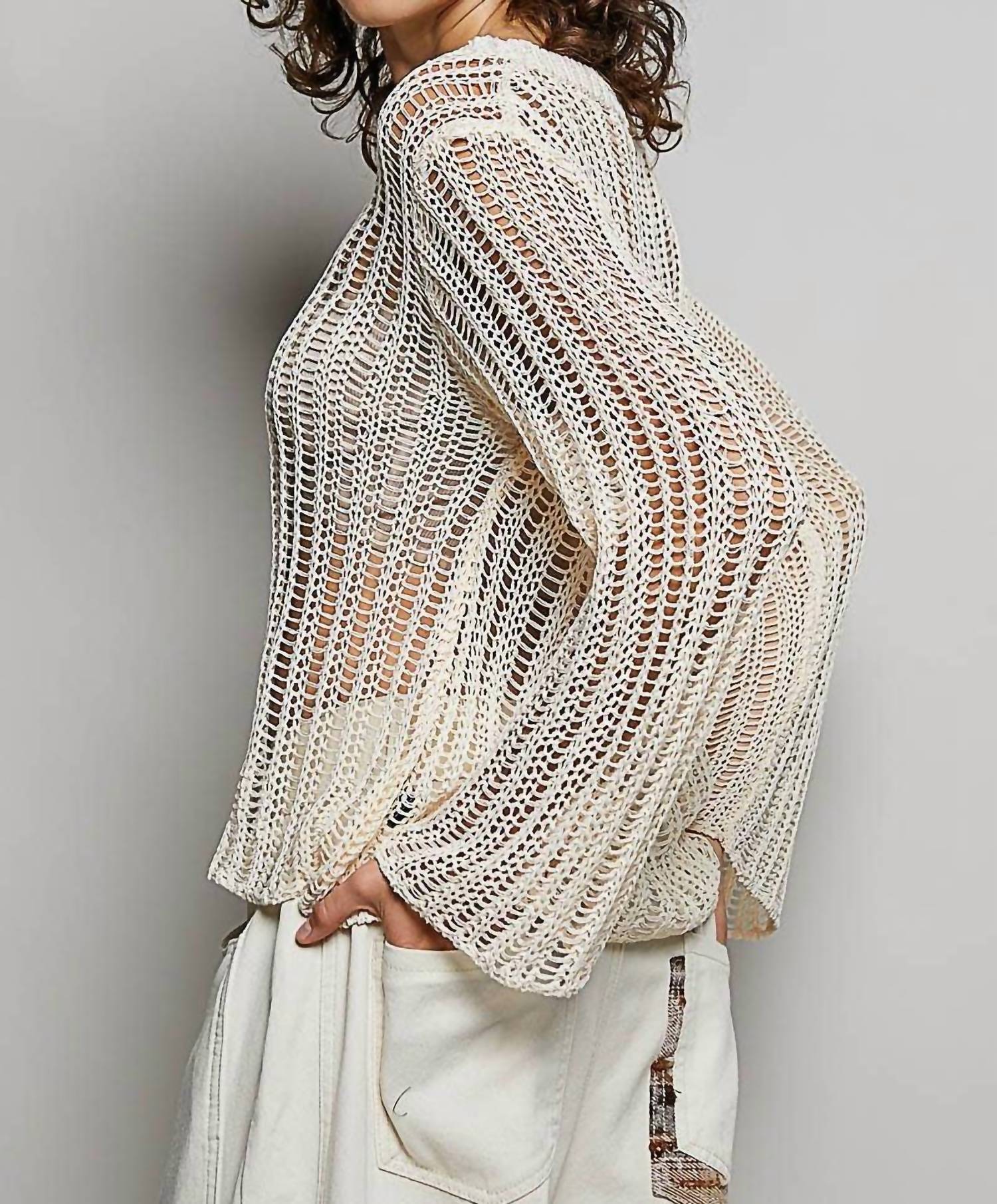 Pol - Round Neck Long Sleeve Sweater Top